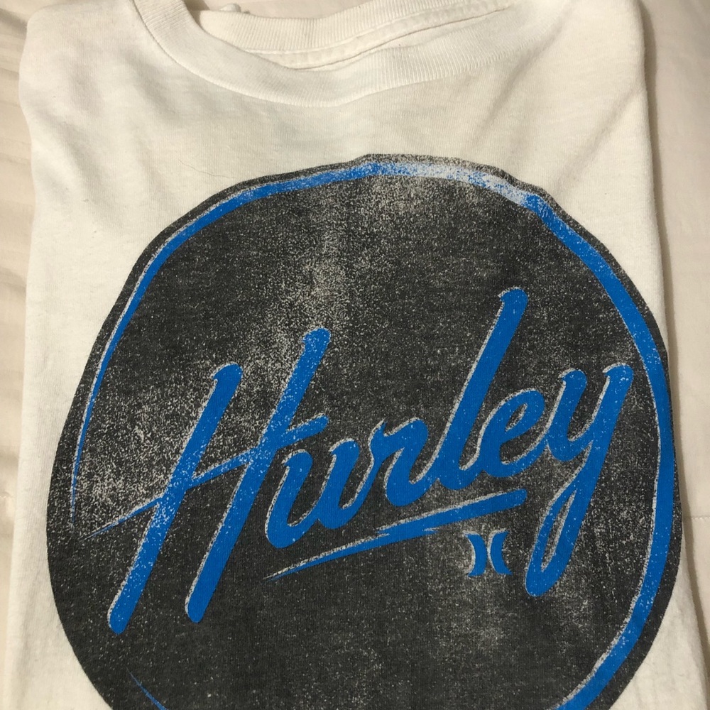 Hurley mens t shirt size M white with logo
